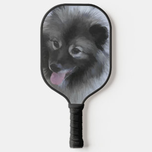 Keeshond Bailey Painting - Niedliche Original Dog Pickleball Schläger