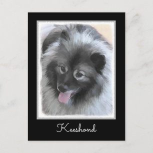 Keeshond Bailey Painting - Niedliche Original Dog Postkarte