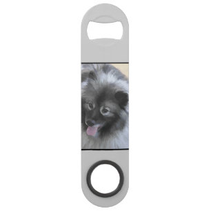 Keeshond Bailey Painting - Niedliche Original Dog Speed Flaschenöffner