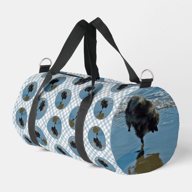 Keeshond Ballettfotos Niedliche Original Dog Art Duffle Bag (Linke Seite)