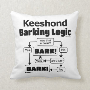 Keeshond Barking Logic Kissen