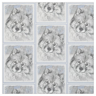 Keeshond Beth Malerei - Niedliche Original Hundeku Stoff