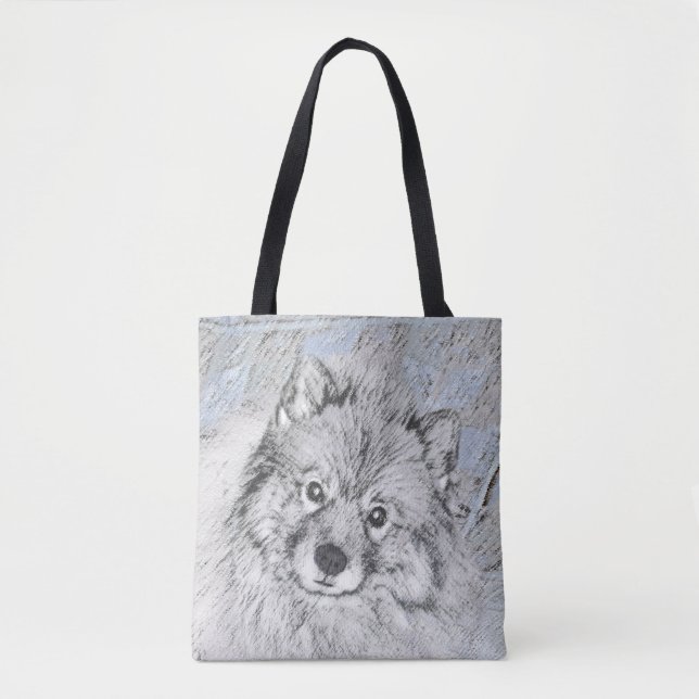 Keeshond Beth Painting - Niedliche Originalkunst d (Vorderseite)