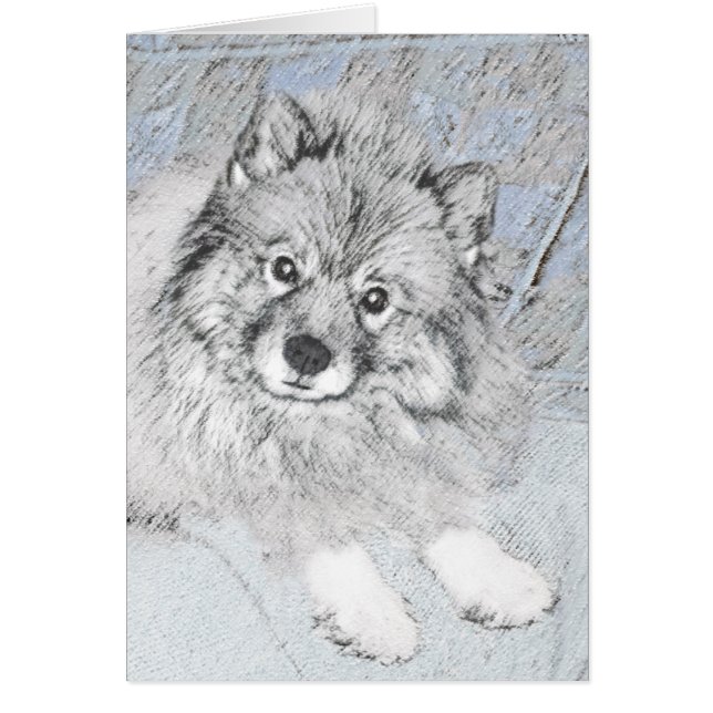 Keeshond Beth Painting - Niedliche Originalkunst d (Vorne)