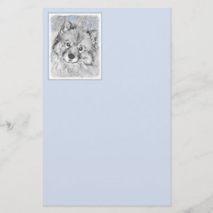 Keeshond Beth Painting - Niedliche Originalkunst d Briefpapier