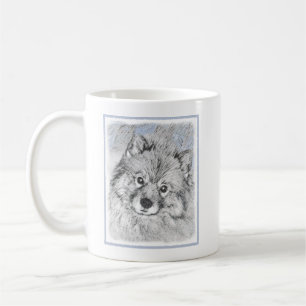 Keeshond Beth Painting - Niedliche Originalkunst d Kaffeetasse