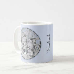 Keeshond Beth Painting - Niedliche Originalkunst d Kaffeetasse