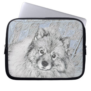 Keeshond Beth Painting - Niedliche Originalkunst d Laptopschutzhülle