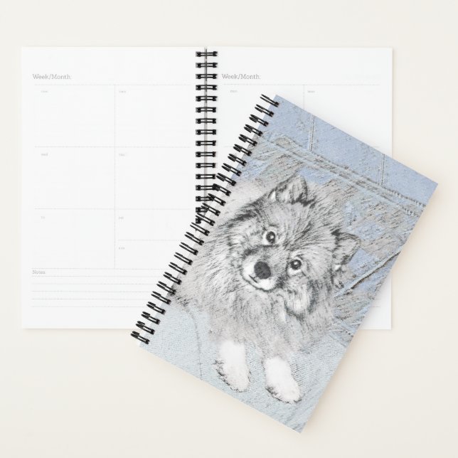 Keeshond Beth Painting - Niedliche Originalkunst d Planer (Anzeige)