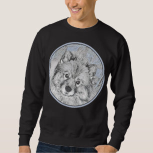 Keeshond Beth Painting - Niedliche Originalkunst d Sweatshirt