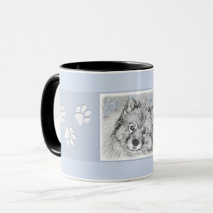 Keeshond Beth Painting - Niedliche Originalkunst d Tasse