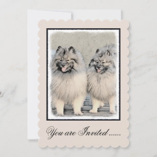 Keeshond Brothers Painting - Original Dog Art Einladung