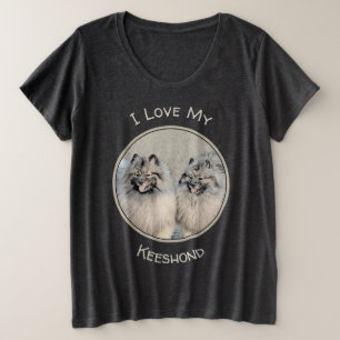 Keeshond Brothers Painting - Original Dog Art Große Größe T-Shirt