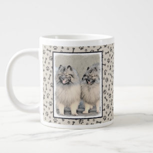 Keeshond Brothers Painting - Original Dog Art Jumbo-Tasse
