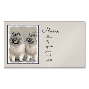 Keeshond Brothers Painting - Original Dog Art Magnetische Visitenkarte