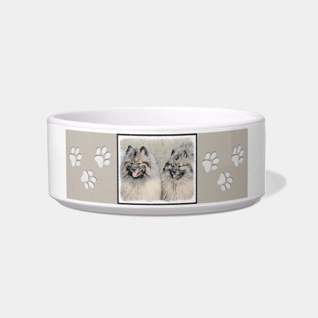 Keeshond Brothers Painting - Original Dog Art Napf (Rechts)