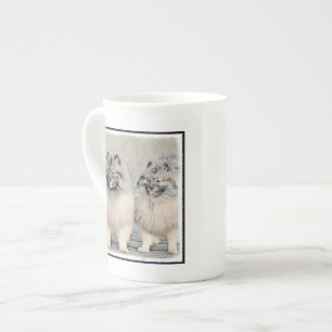 Keeshond Brothers Painting - Original Dog Art Prozellantasse