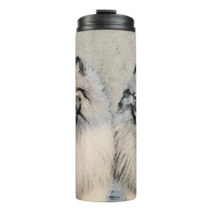 Keeshond Brothers Painting - Original Dog Art Thermosbecher