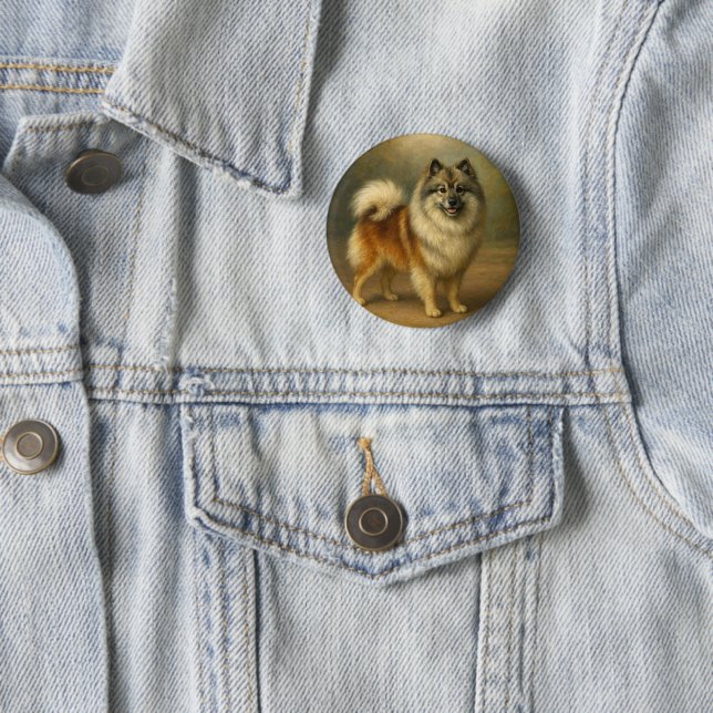 Keeshond Button (Beispiel)