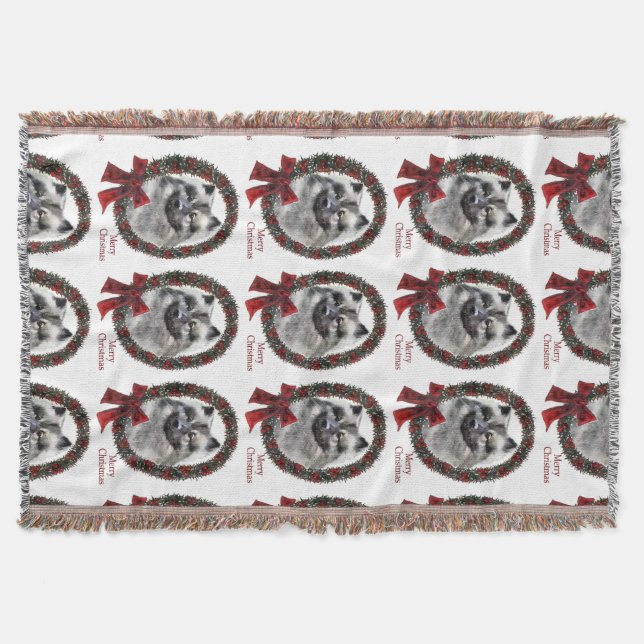 Keeshond Christmas Decke (Vorderseite)