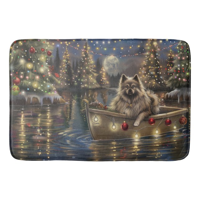 Keeshond Christmas Festive Voyage Badematte (Vorderseite)