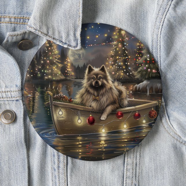 Keeshond Christmas Festive Voyage Button (Beispiel)
