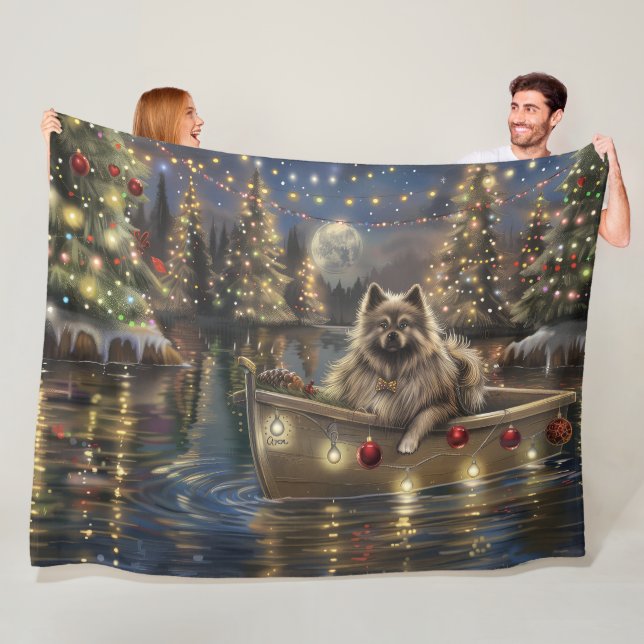 Keeshond Christmas Festive Voyage Fleecedecke (Beispiel)