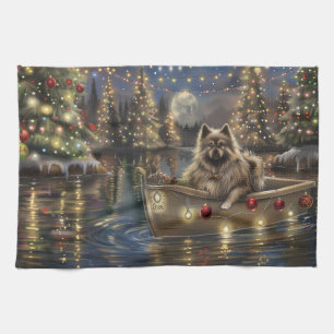 Keeshond Christmas Festive Voyage Geschirrtuch