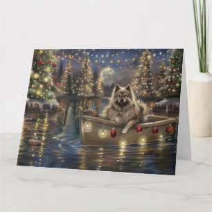 Keeshond Christmas Festive Voyage Karte