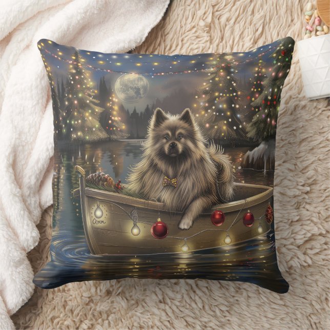 Keeshond Christmas Festive Voyage Kissen (Decke)