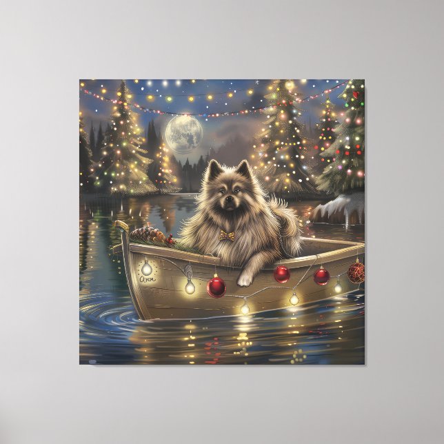 Keeshond Christmas Festive Voyage Leinwanddruck (Vorderseite)