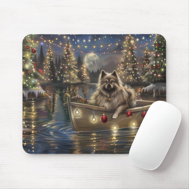 Keeshond Christmas Festive Voyage Mousepad (Mit Mouse)