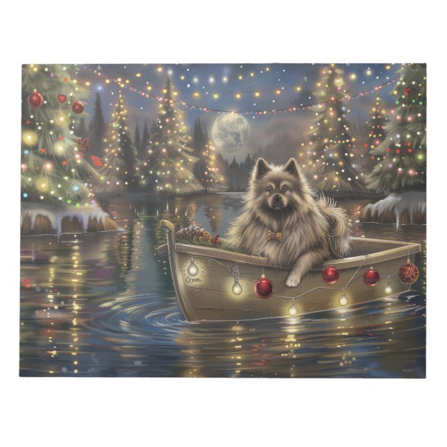 Keeshond Christmas Festive Voyage Notizblock (Vorderseite)