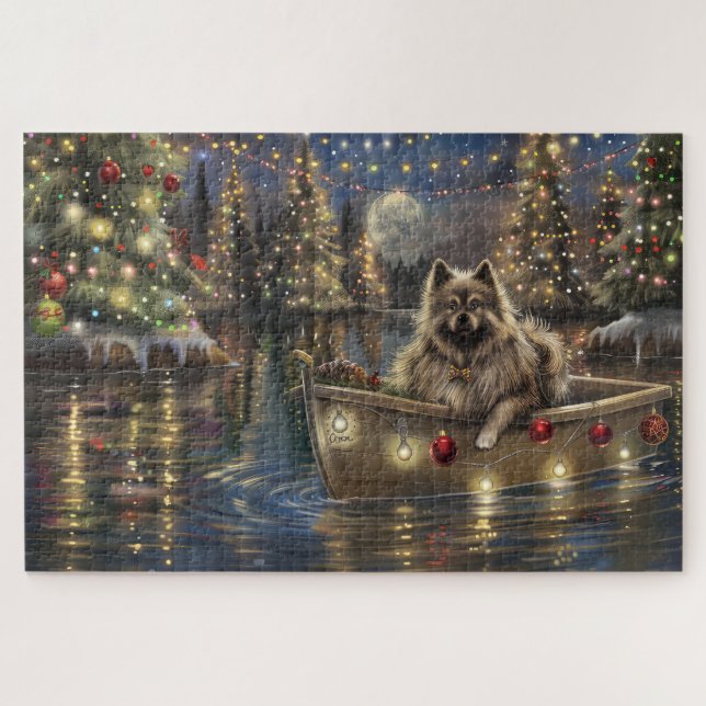Keeshond Christmas Festive Voyage Puzzle (Horizontal)