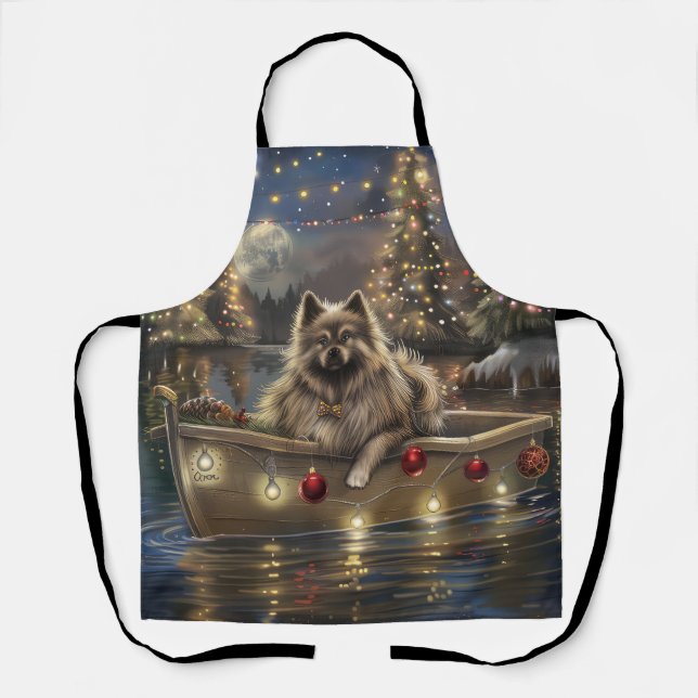 Keeshond Christmas Festive Voyage Schürze (Vorderseite)
