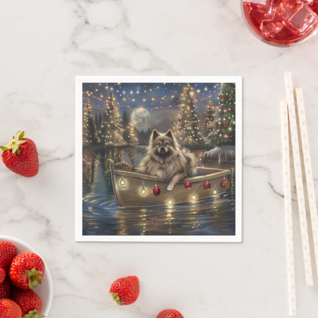 Keeshond Christmas Festive Voyage Serviette (Beispiel)