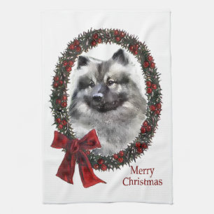 Keeshond Christmas Geschirrtuch