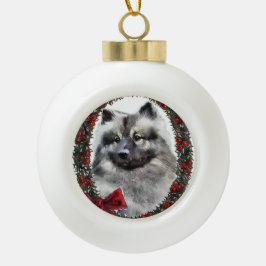 Keeshond Christmas Keramik Kugel-Ornament