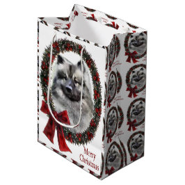 Keeshond Christmas Mittlere Geschenktüte