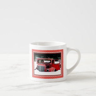 Keeshond Christmas Old Truck Malerei Hund Art Espressotasse