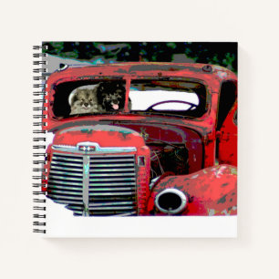 Keeshond Christmas Old Truck Malerei Hund Art Notizbuch