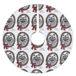 Keeshond Christmas Polyester Weihnachtsbaumdecke