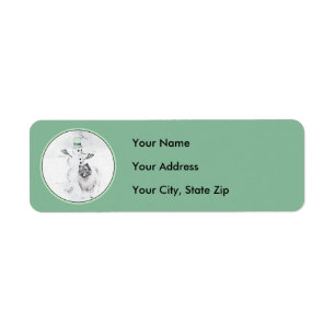 Keeshond Christmas Snowman Painting Dog Art