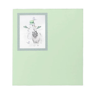 Keeshond Christmas Snowman Painting Dog Art Notizblock