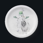 Keeshond Christmas Snowman Painting Dog Art Pappteller<br><div class="desc">Keeshond Weihnachten Snowman Hund Portrait, Original-Bild. Wir sind auf niedliche und lustige Originalkunst spezialisiert, die wir für Sie selbst oder als Geschenk für Ihre Keeshond-Freunde kaufen können. Seien Sie kreativ - klicken Sie auf KENNEN, um Text hinzuzufügen/zu entfernen/zu ändern, das Bild zu verändern, Farben zu ändern oder alles andere, was...</div>