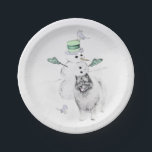 Keeshond Christmas Snowman Painting Dog Art Pappteller<br><div class="desc">Keeshond Weihnachten Snowman Hund Portrait, Original-Bild. Wir sind auf niedliche und lustige Originalkunst spezialisiert, die wir für Sie selbst oder als Geschenk für Ihre Keeshond-Freunde kaufen können. Seien Sie kreativ - klicken Sie auf KENNEN, um Text hinzuzufügen/zu entfernen/zu ändern, das Bild zu verändern, Farben zu ändern oder alles andere, was...</div>