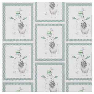 Keeshond Christmas Snowman Painting Dog Art Stoff