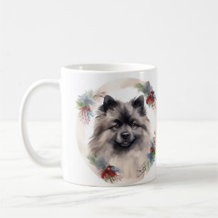 Keeshond Christmas Wreath Festivals Kaffeetasse
