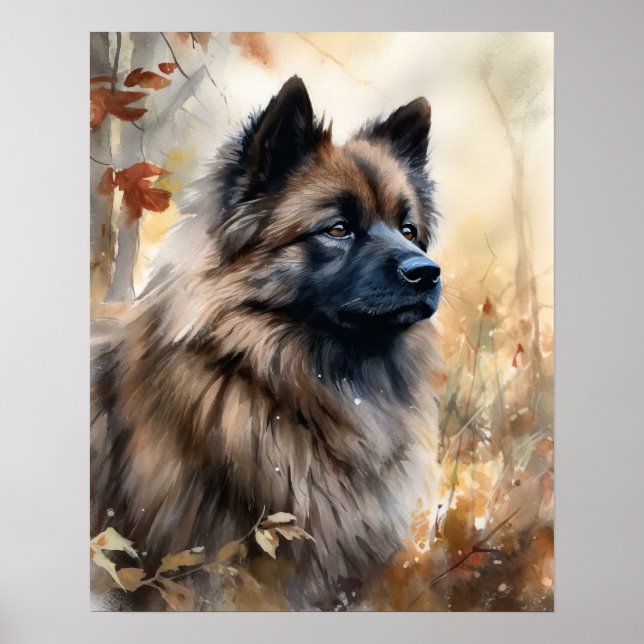 Keeshond Dog Art Print Poster (Vorne)