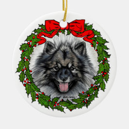 Keeshond Dog Art von Glenda S. Harlan Keramik Ornament